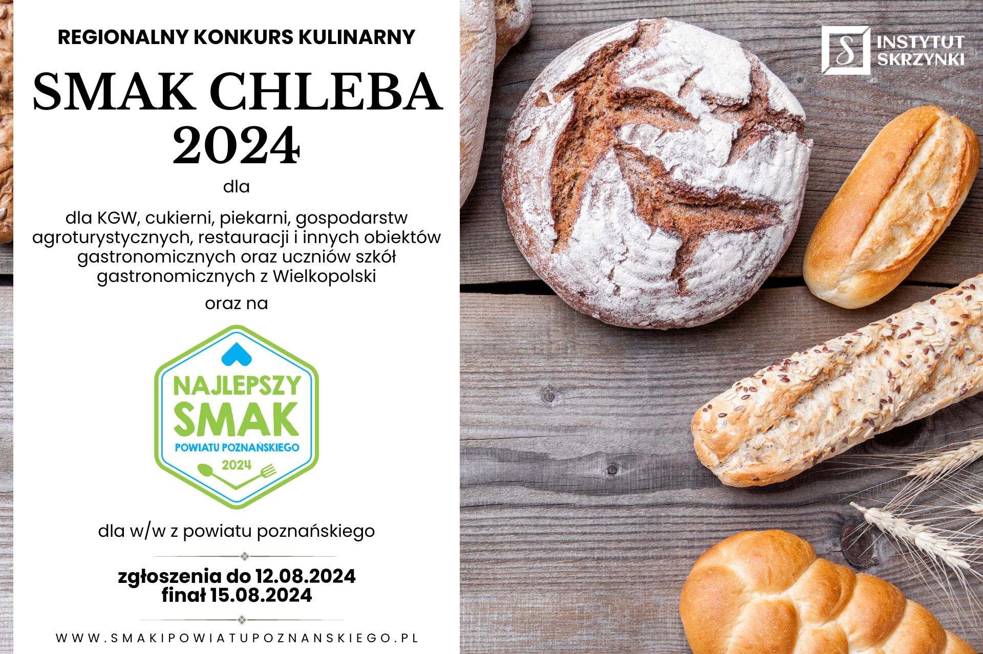 SMAK CHLEBA 2024 – regionalny konkurs kulinarny dla KGW, piekarzy i gospodarstw agroturystycznych z Wielkopolski