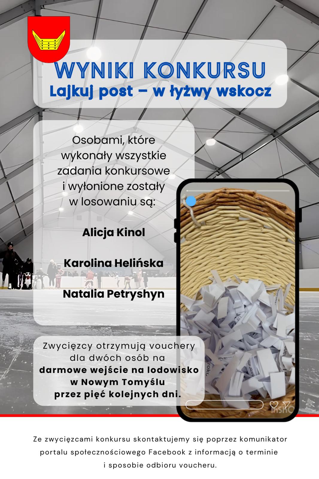 Ogłoszenie wyników naszego konkursu – „Lajkuj post – w łyżwy wskocz”